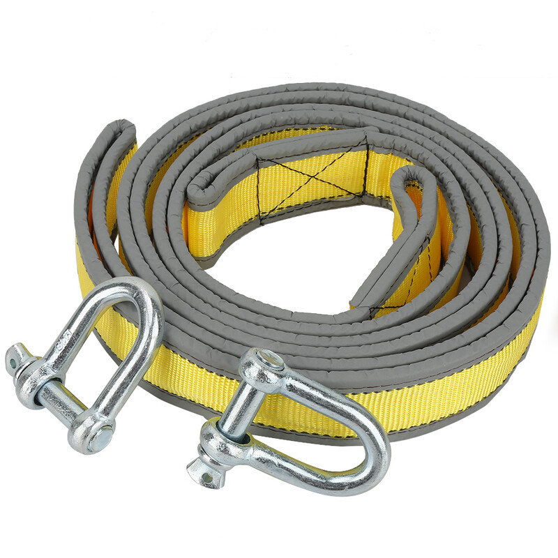ZK30 8 tone de înaltă rezistență pentru remorcă de mașină curea de remorcare pentru recuperare frânghie cu cârlige în formă de U curea de siguranță