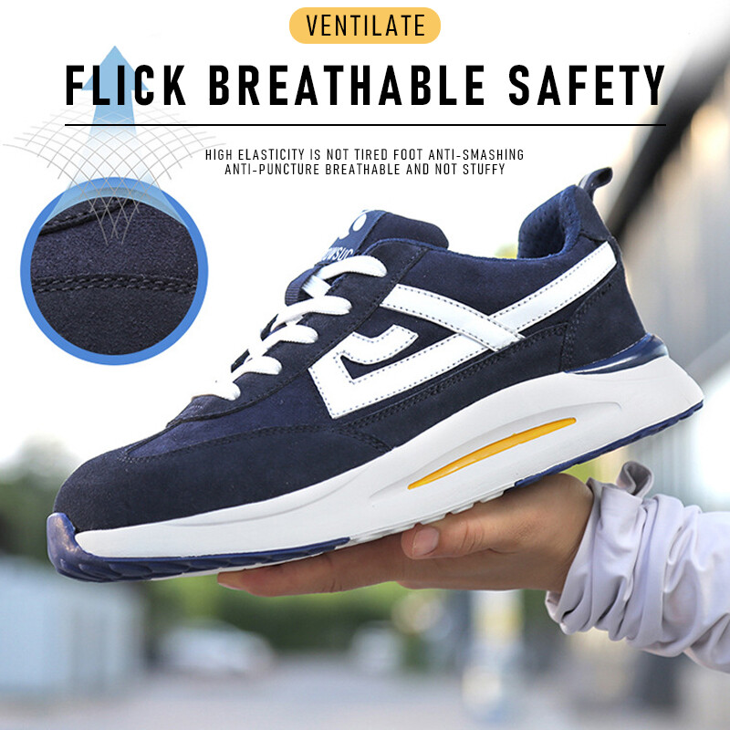 Παπούτσια εργασίας που αναπνέουν Ανδρικά παπούτσια ασφαλείας από ατσάλινα δάχτυλα κατά του μαχαιριού Ανδρικά παπούτσια εργασίας ασφαλείας Γυναικεία άφθαρτα παπούτσια