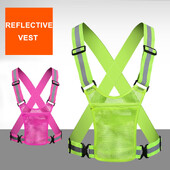 Esiletõstmine helkurrihm öine ehitustöö õues jooksmine reguleeritav turvavest Multifunktsionaalne elastne õlarihm