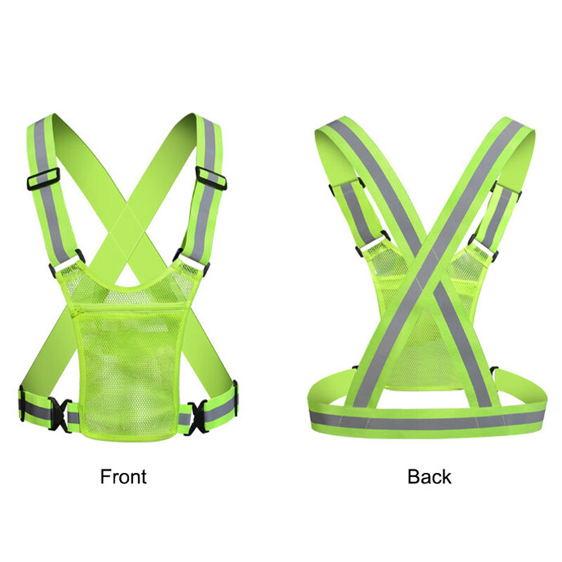 Esiletõstmine helkurrihm öine ehitustöö õues jooksmine reguleeritav turvavest Multifunktsionaalne elastne õlarihm