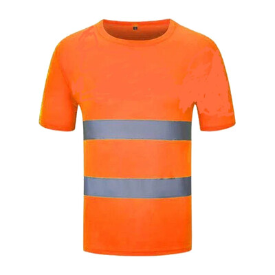 Fluorescējoši dzelteni labi redzami krekli Atstarojošs drošības t-krekls ar garām piedurknēm Hi Vis krekls Ātri nožūst celtniecības darba apģērbi