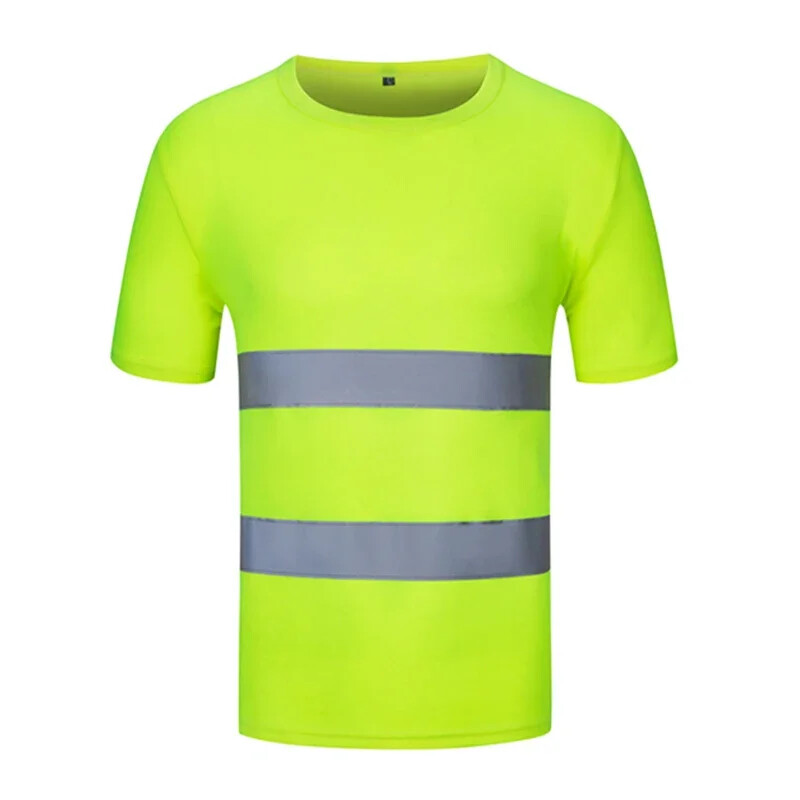 Fluorestseeruv kollane hästi nähtavad särgid Peegeldav ohutus t-särk pikkade varrukatega Hi Vis särk Kiirelt kuivav ehitustöö kulumine