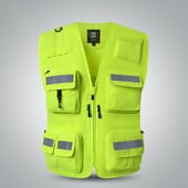 Reflexná vesta, núdzový hasič, dobrovoľník, cestná záchranná vesta, vonkajšia priedušná sieťovina, vysoká viditeľnosť, bezpečnostná vesta, pracovné oblečenie
