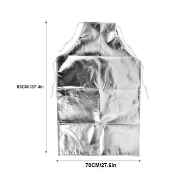 1000 °C Ποδιά Ανθεκτική στη θερμότητα Αλουμινόχαρτο Ποδιά Απομόνωσης Θερμότητας κατά και Αντικαυστρωματική Πυρκαγιά Προστατευτικά Ρούχα