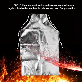 1000 °C Ποδιά Ανθεκτική στη θερμότητα Αλουμινόχαρτο Ποδιά Απομόνωσης Θερμότητας κατά και Αντικαυστρωματική Πυρκαγιά Προστατευτικά Ρούχα