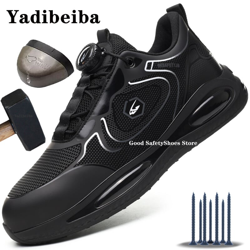 Αδιάβροχα παπούτσια ασφαλείας Ανδρικά πάνινα παπούτσια εργασίας με περιστρεφόμενο κουμπί Ανδρικά παπούτσια εργασίας που αναπνέουν κατά του σπασίματος Ανδρικά παπούτσια εργασίας με μαξιλάρι αέρα Ατσάλινα παπούτσια για δάχτυλα