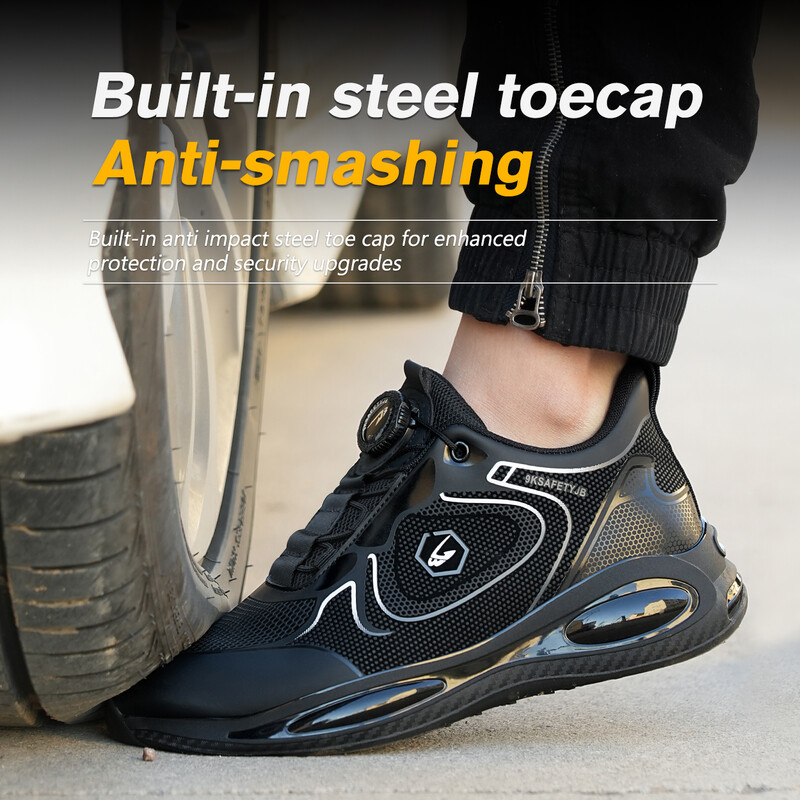 Αδιάβροχα παπούτσια ασφαλείας Ανδρικά πάνινα παπούτσια εργασίας με περιστρεφόμενο κουμπί Ανδρικά παπούτσια εργασίας που αναπνέουν κατά του σπασίματος Ανδρικά παπούτσια εργασίας με μαξιλάρι αέρα Ατσάλινα παπούτσια για δάχτυλα