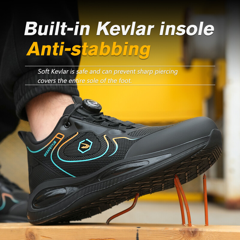 Αδιάβροχα παπούτσια ασφαλείας Ανδρικά πάνινα παπούτσια εργασίας με περιστρεφόμενο κουμπί Ανδρικά παπούτσια εργασίας που αναπνέουν κατά του σπασίματος Ανδρικά παπούτσια εργασίας με μαξιλάρι αέρα Ατσάλινα παπούτσια για δάχτυλα