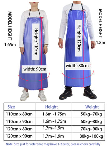 Водоустойчива PVC престилка за многократна употреба Ръкави за жени/мъже Предпазен гащеризон за работа Дрехи за кухненска престилка за месар Fisher Food Factory