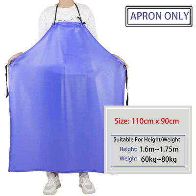 Daugkartinio naudojimo vandeniui atspari PVC prijuostė, rankovės, moteriškos/vyriškos darbo saugos kombinezonai, skirti mėsininkui Fisher maisto gamyklai virtuvės prijuostė