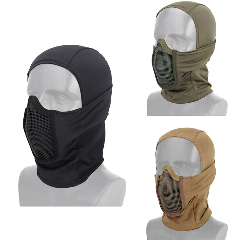 Taktikaline Balaclava mask Suukaitse Poolmask Hingav võrk Airsoft peakatted Madala profiiliga jahitarvikud