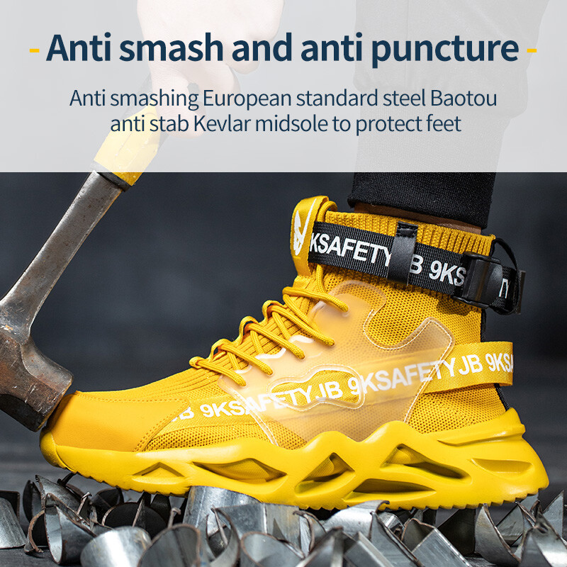 Cizme de siguranță pentru bărbați Pantofi de lucru anti-puncție Pantofi de muncă ușori respirabili Pantofi de siguranță cu vârf de oțel Bărbați Femei Pantofi indestructibili