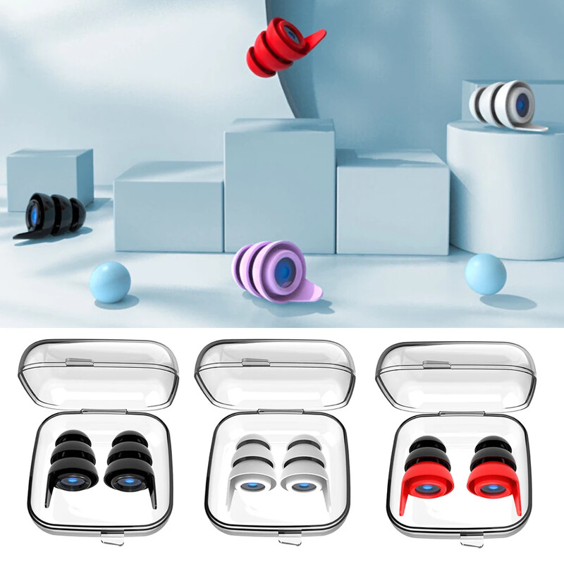 1 pereche de dopuri de urechi reutilizabile cu anulare a zgomotului de protecție a auzului dopuri de urechi impermeabile pentru concerte, motociclete muzician