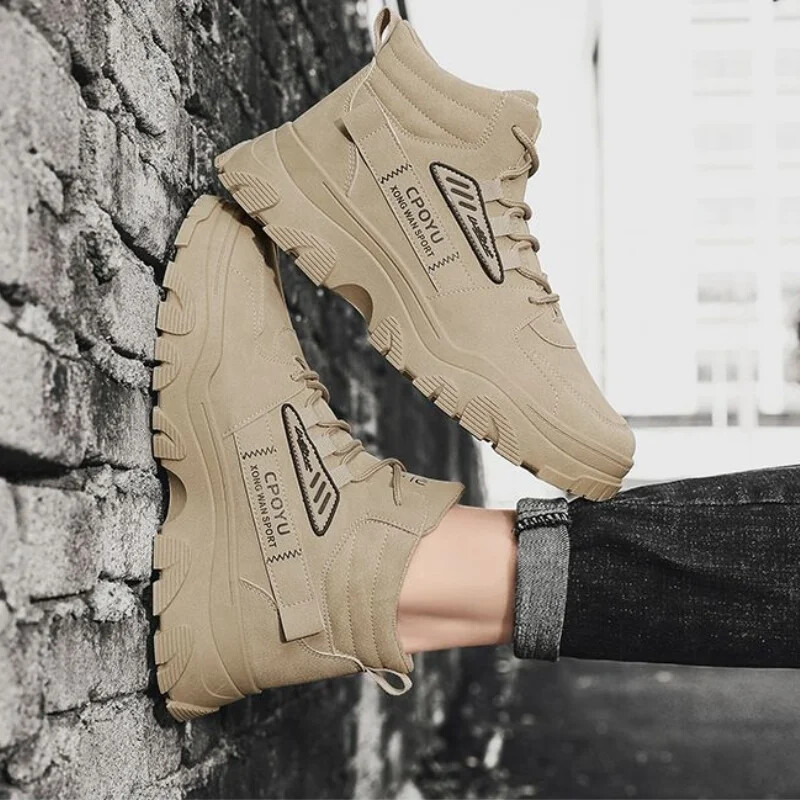 Vīriešu zābaki Pavasaris Rudens Darbs Vīriešu Apavi Rūpnieciskā Drošība Neslīdoši Lēti piedāvājumi Moderni 2025 Klasiski ērti apavi Retro