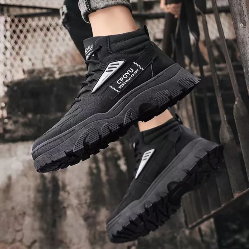 Vīriešu zābaki Pavasaris Rudens Darbs Vīriešu Apavi Rūpnieciskā Drošība Neslīdoši Lēti piedāvājumi Moderni 2025 Klasiski ērti apavi Retro