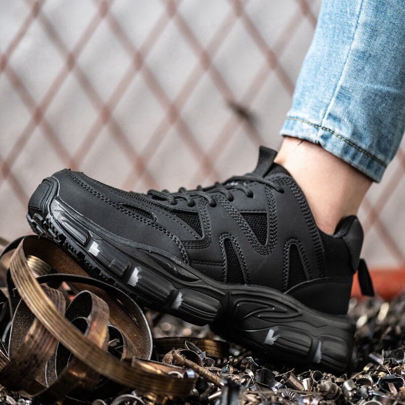 Nauji moteriški apsauginiai batai, atsparūs smūgiams, darbiniai batai, kvėpuojantys, lengvi darbiniai sportbačiai Nesunaikinami moteriški batai, batai