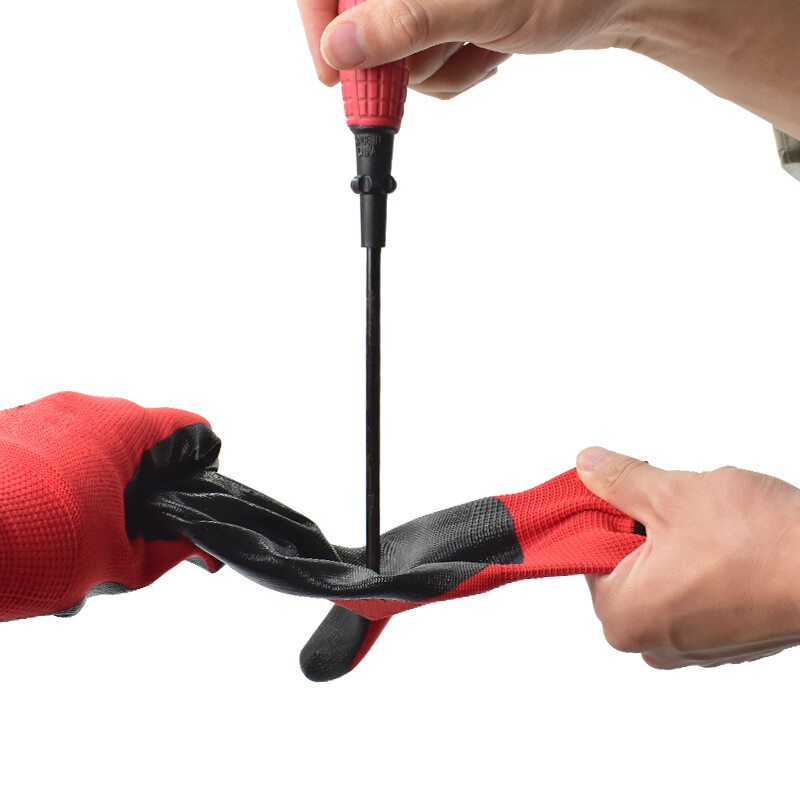 3 paari punast ja musta nailonnitriilist töökaitsekindad paksendatud kulumiskindlad libisemiskindlad töökindad nailonist kastetud kindad