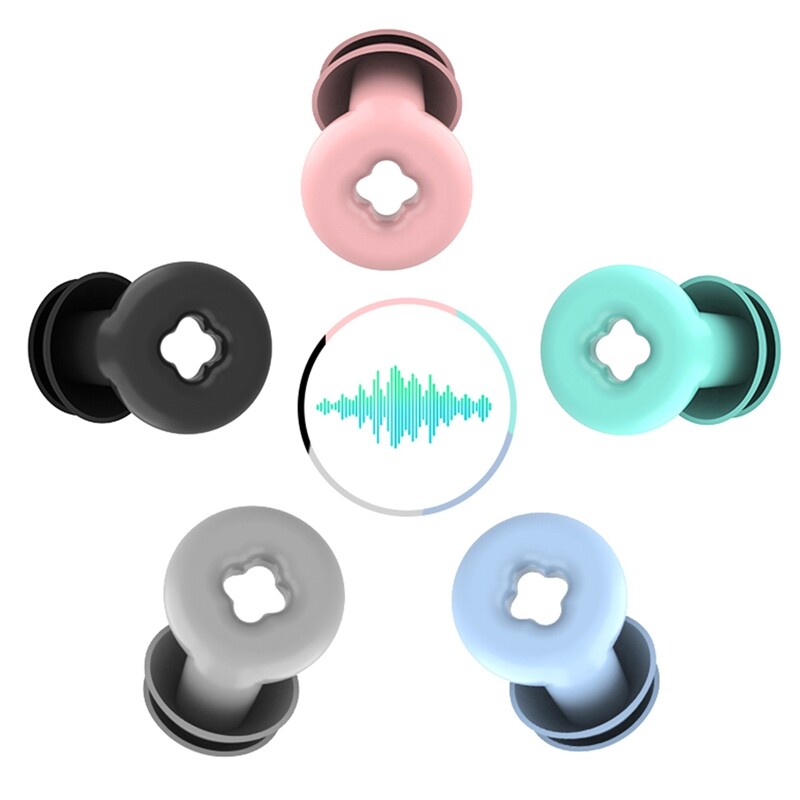 Μαλακά ωτοασπίδες για μείωση θορύβου Αδιάβροχη ωτοασπίδα σιλικόνης για αεροπλάνα ύπνου Ευαισθησία θορύβου ανθεκτικό μαύρο