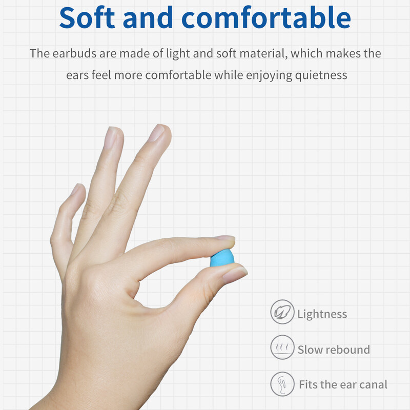 TISHRIC Ωτοασπίδες ύπνου Ωτοασπίδες μείωσης θορύβου Αντιθορύβου Προστασία ακοής Ωτοασπίδες Μαλακές πολύχρωμες ωτοασπίδες για κολύμπι