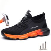 Леки работни обувки за безопасност Мъже Дами Обувки със стоманени пръсти Плюс размер Индустриални защитни ботуши Дишащи защитни работни маратонки