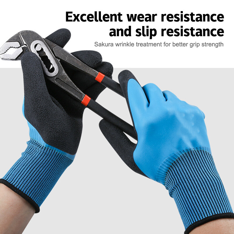 1 pereche de mănuși impermeabile mănuși Hanwoo cu aderență la apă, acoperire completă din latex, spălare simplă, spălare simplă, spălătorie auto, ulei pentru prevenirea grădinii