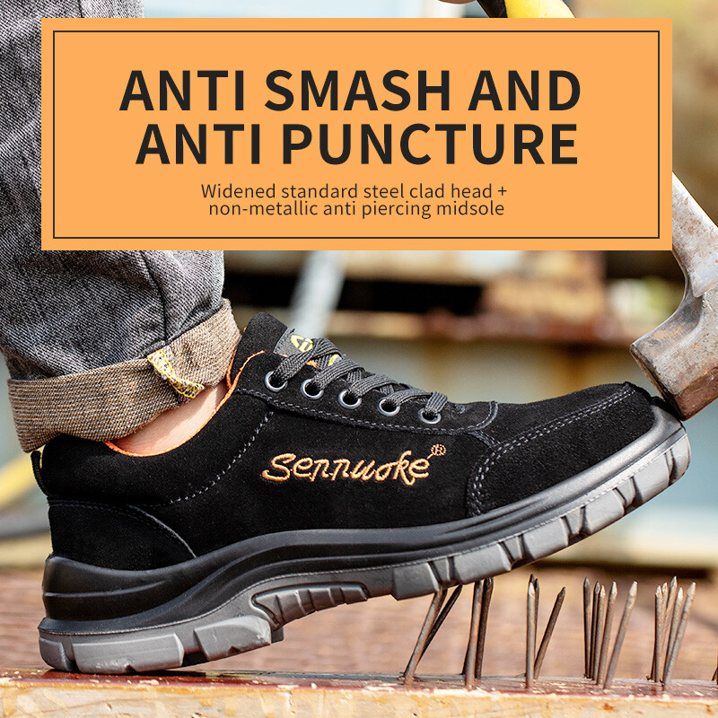 Vīriešu darba un drošības apavi Vīriešu darbam Apavi Tērauda purngals Viegla pēdu aizsardzība Apavi Kurpes bezmaksas piegāde