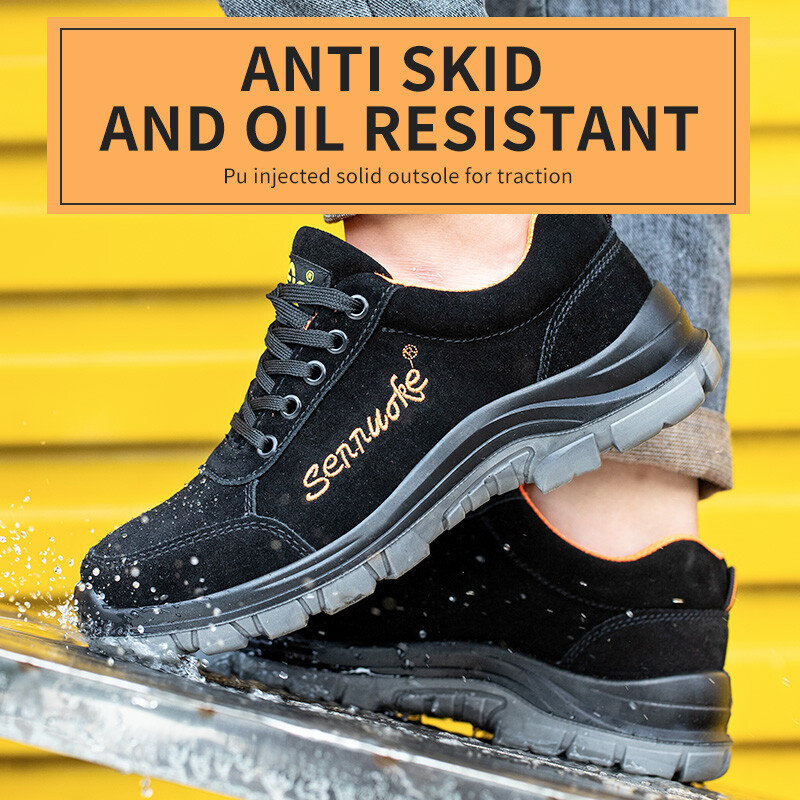 Vīriešu darba un drošības apavi Vīriešu darbam Apavi Tērauda purngals Viegla pēdu aizsardzība Apavi Kurpes bezmaksas piegāde