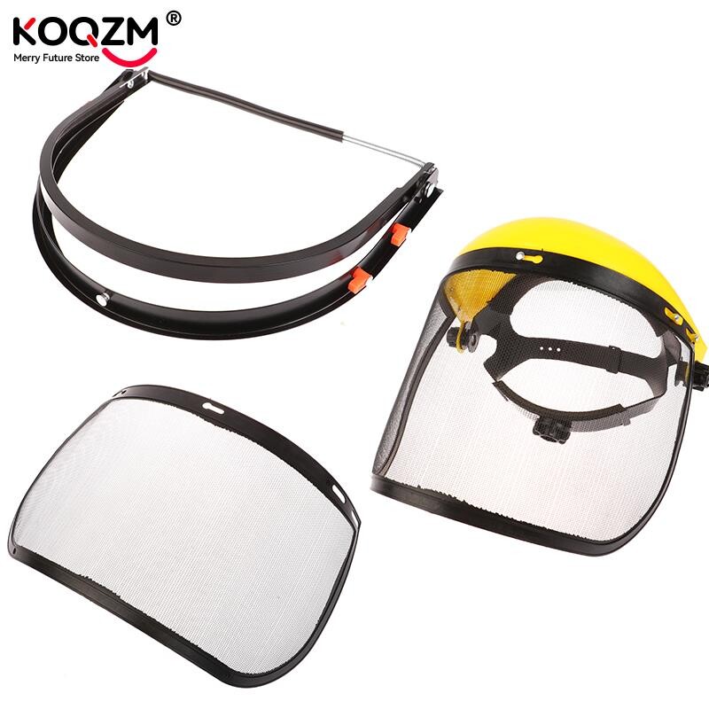 Sodo žoliapjovės apsauginis šalmas kepurė su viso veido tinkleliu, skirtu kirtimui krūmapjovės miškininkystės apsauga Visas veido skydas