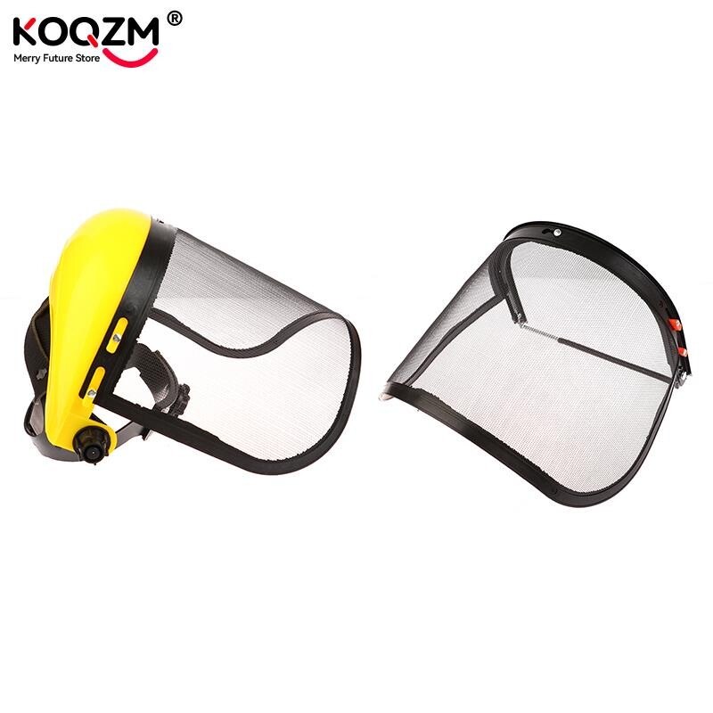 Sodo žoliapjovės apsauginis šalmas kepurė su viso veido tinkleliu, skirtu kirtimui krūmapjovės miškininkystės apsauga Visas veido skydas