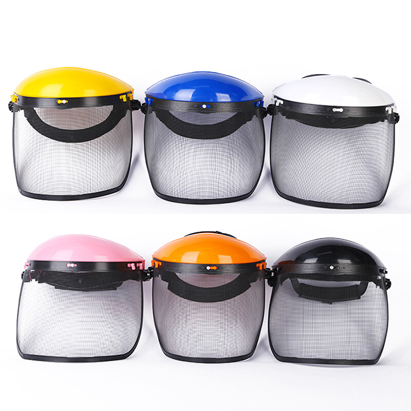 1 vnt nerūdijančio plieno sodo žoliapjovės apsauginio šalmo kepurė su viso veido tinklelio, atspariu aptaškymui, veido ekrano apsaugine kauke