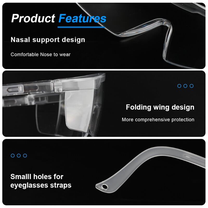 Προστατευτικά γυαλιά ασφαλείας Hot-Selling CE AnsiZ87 Eye Protection Clear Goggles Αδιάβροχα γυαλιά γυαλιά κατά της ομίχλης για εργασία