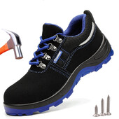 Ατσάλινα παπούτσια ασφαλείας για εργασία ανδρικά δάχτυλα αγελάδας Αναπνεύσιμο, αντιθραυστικό, άφθαρτο ολισθηρό με προστασία casual αθλητικά παπούτσια