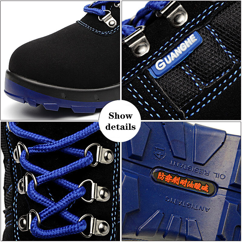 Ατσάλινα παπούτσια ασφαλείας για εργασία ανδρικά δάχτυλα αγελάδας Αναπνεύσιμο, αντιθραυστικό, άφθαρτο ολισθηρό με προστασία casual αθλητικά παπούτσια