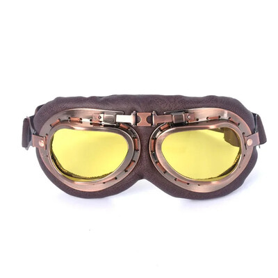 Ретро очила за мотоциклети Очила Vintage Moto Classic Goggles for Harley Pilot Steampunk ATV Bike Copper Helmet