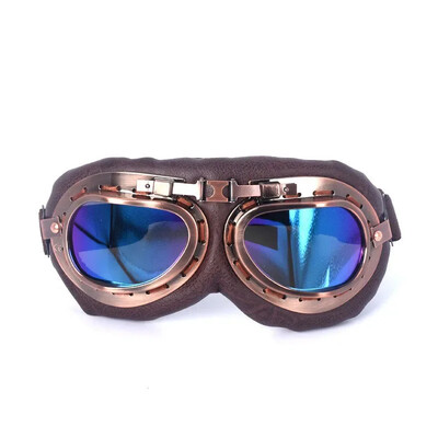 Ретро очила за мотоциклети Очила Vintage Moto Classic Goggles for Harley Pilot Steampunk ATV Bike Copper Helmet