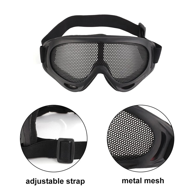 Tactical Airsoft Hunting Metal Mesh Lens Goggle Αθλητικά γυαλιά ασφαλείας Γυαλιά παιχνιδιών CS Αντικρουόμενα γυαλιά Εξοπλισμός στρατιωτικού ανεμιστήρα