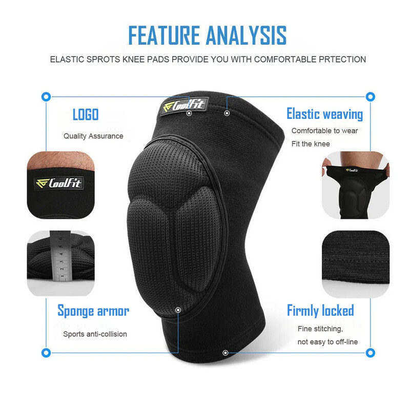 1 pāris aizsargājoši ceļgalu sargi vīriešiem, sievietes, bieza sūkļa sporta zāles volejbola ekstrēmo sporta veidu pretslīdes sadursmes novēršanas ceļgalu brekete