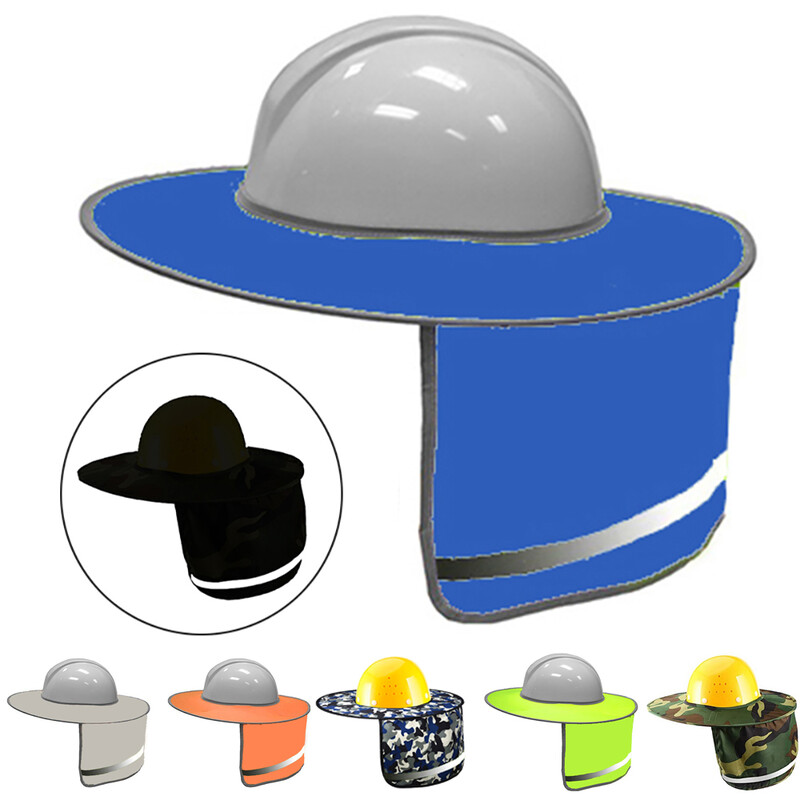 Lauko saugos skrybėlė, kaklo apsauga nuo saulės, gerai matoma šviesą atspindinti juostelė Darbo vietos saugos reikmenys statybvietei