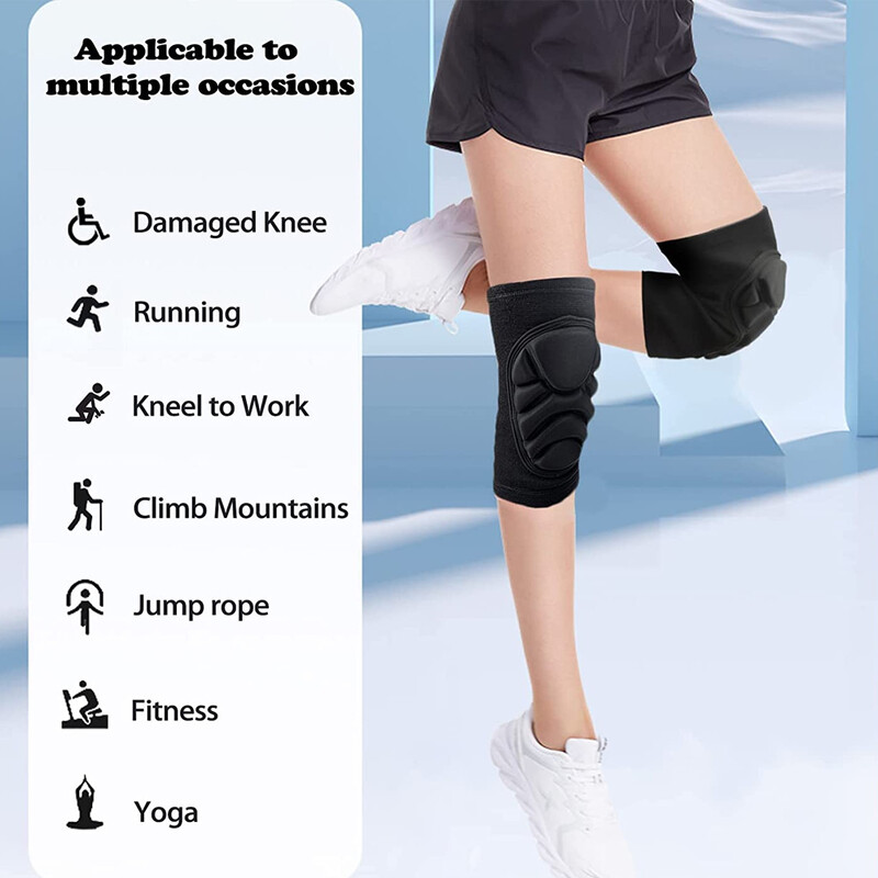 1 pereche de genunchiere unisex, genunchiere cu burete groase ciocnite pentru sport, manșon de protecție pentru genunchi pentru scuter de baschet