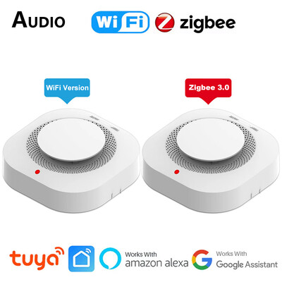 Tuya WiFi ZigBee Smart dūmų detektoriaus jutiklis Apsauga Priešgaisrinė dūmų signalizacija namų apsaugos sistemai per Smart Life APP