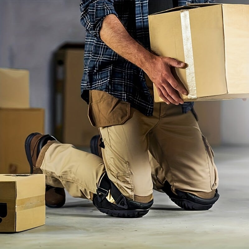 1 pereche de genunchiere profesionale - pernă de gel groasă, curele duble și cleme reglabile - perfecte pentru muncă, grădinărit și construcții