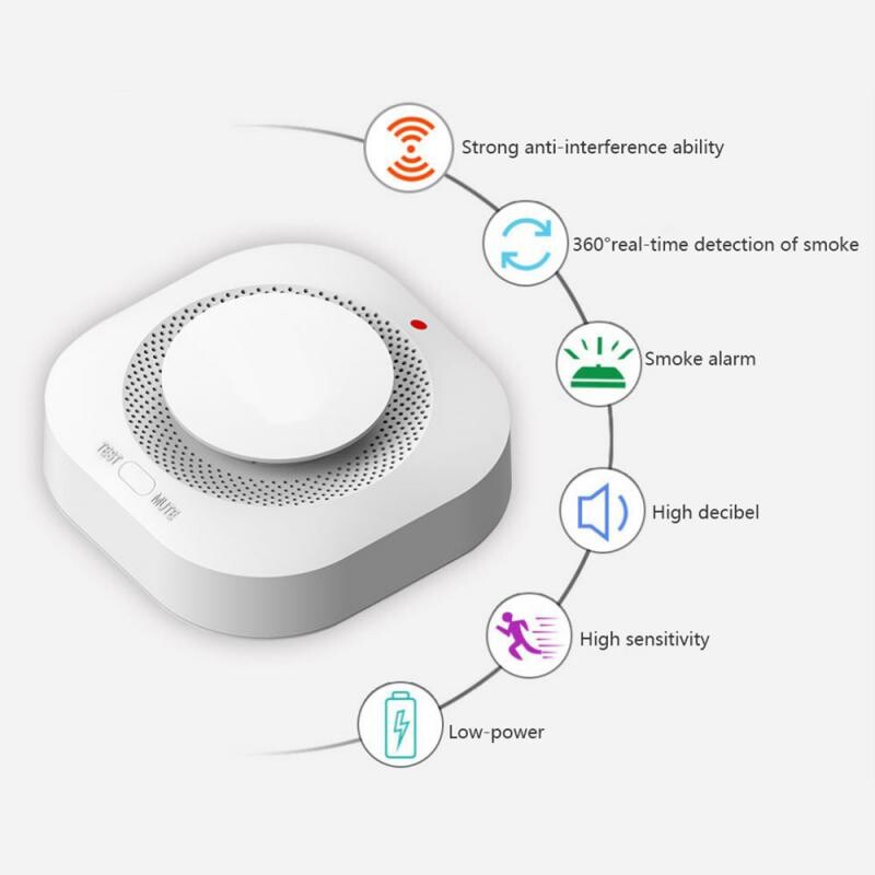 433MHz belaidžio dūmų detektoriaus gaisro signalizacijos jutiklis skirtas namų saugumui sodo apsaugai