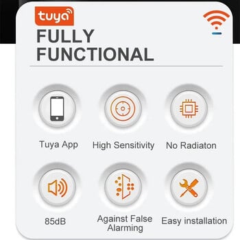 Tuya WiFi Zigbee Аларма за дим Противопожарна защита Детектор за дим Комбинирана противопожарна аларма Система за домашна сигурност Пожарникари