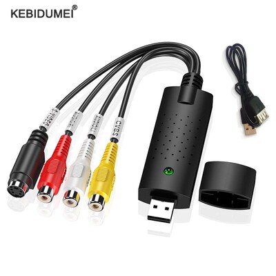 USB 2.0–AV videorögzítő adapter konverter Könnyebb kupak USB audio-videó rögzítő eszköz Videó TV DVD VHS DVR Win10-hez