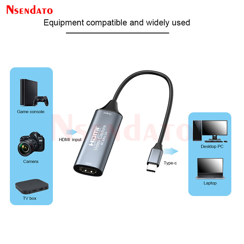 USB C hdmi video tveršanas karte 4K 1080p HDMI uz Type C 2.0 3.0 Video Grabber Capture Recorder Box PC Andriod Camera Windows
