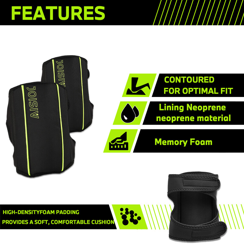 Unisex chrániče kolien, vodeodolné, nastaviteľné popruhy, hrubá EVA pena, neoprén, fluorescenčný lem, na záhradkárčenie, upratovanie, jogu