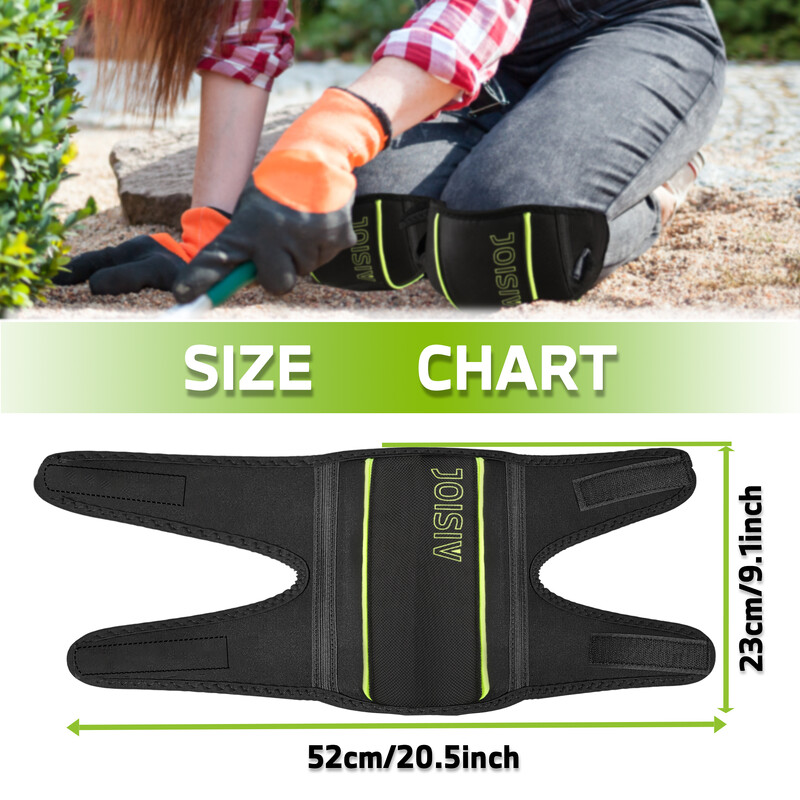 Unisex chrániče kolien, vodeodolné, nastaviteľné popruhy, hrubá EVA pena, neoprén, fluorescenčný lem, na záhradkárčenie, upratovanie, jogu