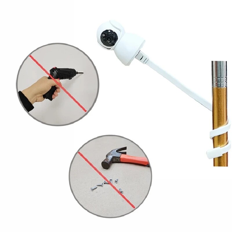 Suport de braț lung pentru camera XIAOMI/EZVIZ Suport fără perforare Suport de înfășurare pentru pătuț multifuncțional pentru montare pentru monitor pentru bebeluși pe leagăn de pat