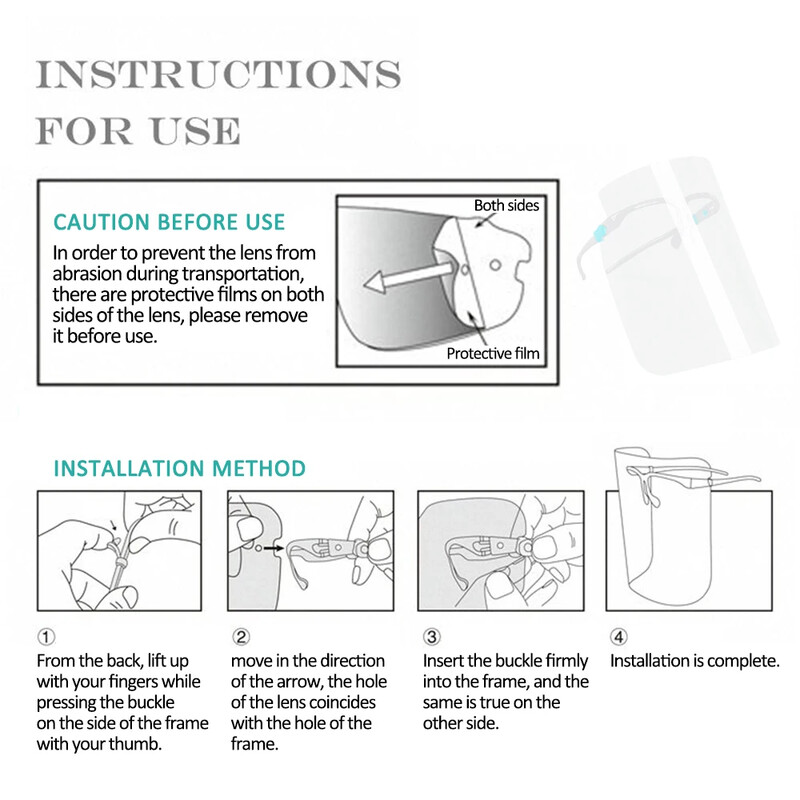 Mască de protecție completă anti-aburire Acoperire de protecție pentru gătit Lampă anti-stropire anti-fum negru transparent protecție pentru ochi măști de față