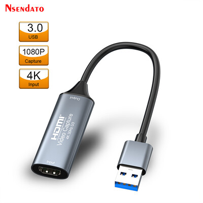 USB HDMI video tveršanas karte 4K 1080p HDMI uz USB2.0 USB3.0 video uztveršanas kaste datoram datora kamerai tiešraides ierakstītājs